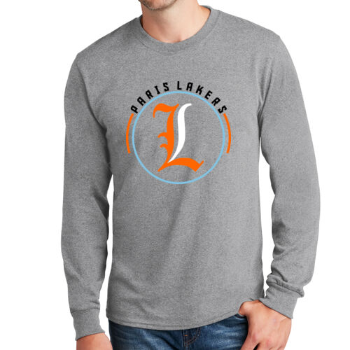 Paris Lakers Orange - White Front Design L4 on a Port & Company®  - Long Sleeve Core Cotton Tee Thumbnail