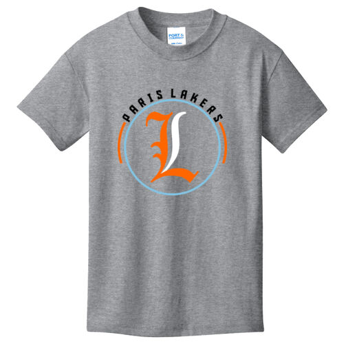 Paris Lakers Orange - White Front Design L4 on a Port & Company®  - Youth Core Cotton Tee Thumbnail