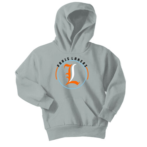 Paris Lakers Orange - White Front Design L4 on a Port & Company®  - Youth Core Fleece Pullover Hoode Thumbnail