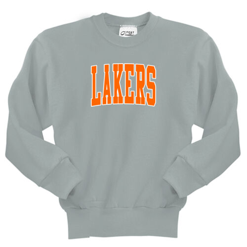 Paris Lakers Orange Front Design L5 on a Port & Company® - Youth Core Fleece Crewneck Sweatshirt Thumbnail