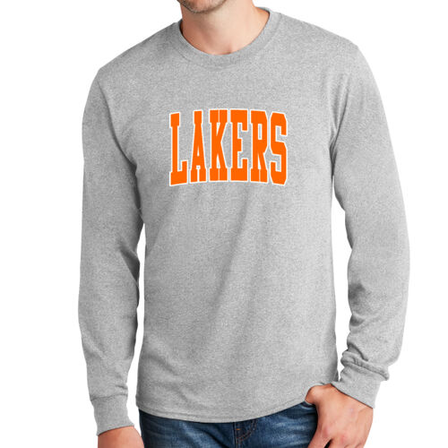 Paris Lakers Orange Front Design L5 on a Port & Company® - Long Sleeve Core Cotton Tee Thumbnail