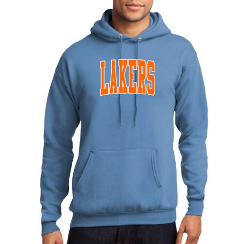 Paris Lakers Orange Front Design L5 on a Port & Company® - Core Fleece Pullover Hooded Sweatshirt Thumbnail