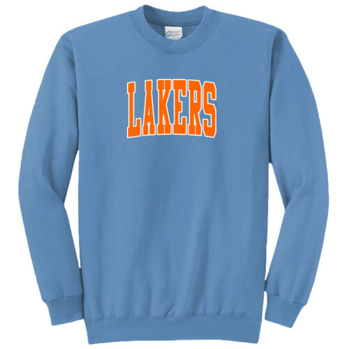 Paris Lakers Orange Front Design L5 on a Port & Company® - Core Fleece Crewneck Sweatshirt Thumbnail