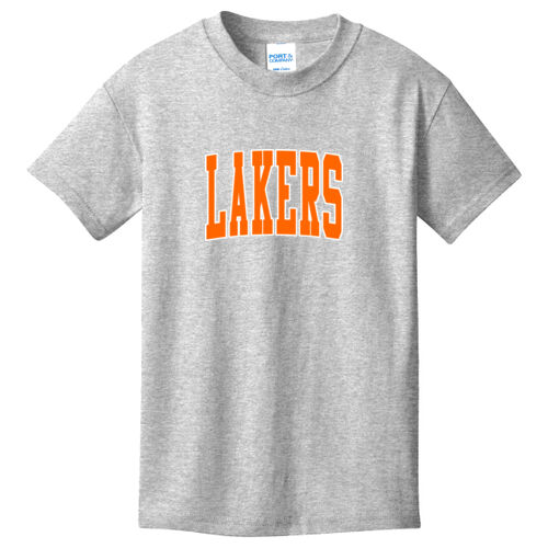 Paris Lakers Orange Front Design L5 on a Port & Company® - Youth Core Cotton Tee Thumbnail