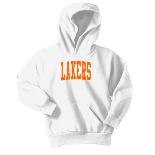 Paris Lakers Orange Front Design L5 on a Port & Company® - Youth Core Fleece Pullover Hooded Sweatshirt Thumbnail