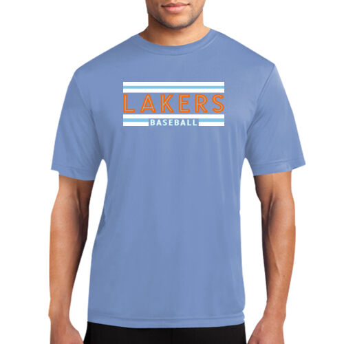 Lakers Baseball Orange - Blue Front Design LB1 on a Port & Company®  - Performance Tee Thumbnail