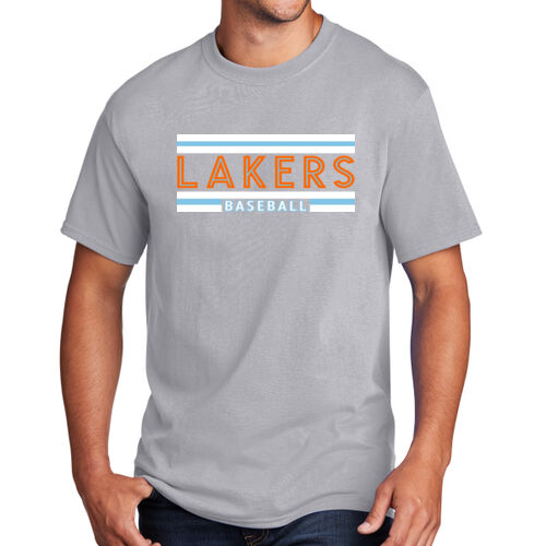 Lakers Baseball Orange - Blue Front Design LB1 on a Port & Company®  - Core Cotton Tee Thumbnail
