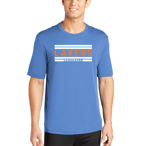 Lakers Baseball Orange - Blue Front Design LB1 on a Sport-Tek®  - PosiCharge ® Competitor Tee Thumbnail