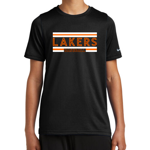 Lakers Baseball Orange - Black Front Design LB1 on a Nike® - Youth Swoosh Sleeve rLegend Tee Thumbnail