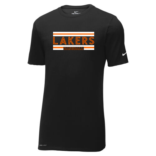 Lakers Baseball Orange - Black Front Design LB1 on a Nike® - Dri FIT Cotton/Poly Tee Thumbnail