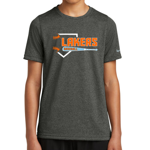 Lakers Baseball Orange - Blue Front Design LB3 on a Nike® - Youth Swoosh Sleeve rLegend Tee Thumbnail