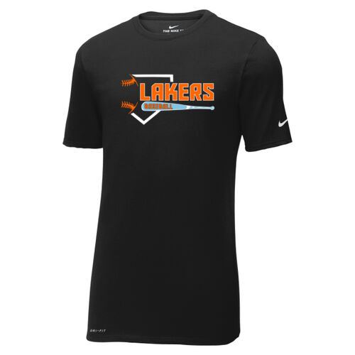 Lakers Baseball Orange - Blue Front Design LB3 on a Nike® - Dri FIT Cotton/Poly Tee Thumbnail