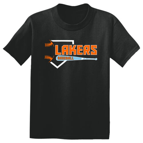 Lakers Baseball Orange - Blue Front Design LB3 on a Sport-Tek® - Youth PosiCharge ® Competitor Tee Thumbnail