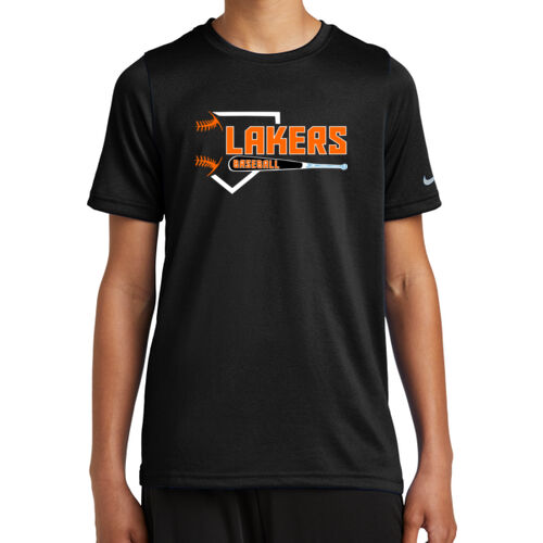 Lakers Baseball Orange - Black Front Design LB3 on a Nike® - Youth Swoosh Sleeve rLegend Tee Thumbnail