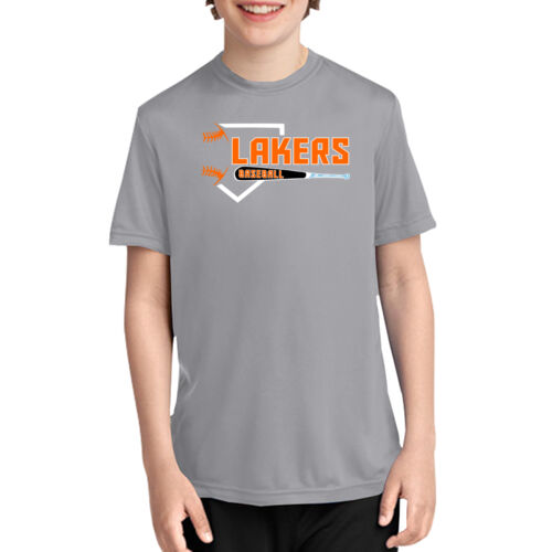 Lakers Baseball Orange - Black Front Design LB3 on a Port & Company® - Youth Performance Tee Thumbnail
