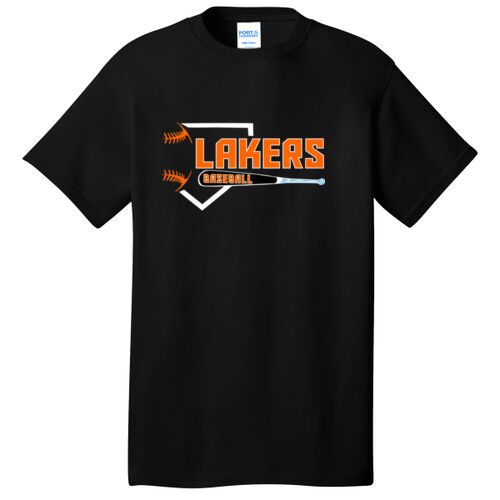 Lakers Baseball Orange - Black Front Design LB3 on a Port & Company® - Core Cotton Tee Thumbnail