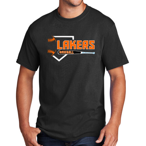 Lakers Baseball Orange - Black Front Design LB3 on a Port & Company® - Core Cotton Tee Thumbnail