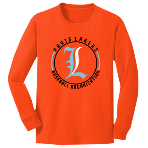 Lakers Baseball Blue - Black Front Design LB4 on a Port & Company® - Youth Long Sleeve Core Cotton T Thumbnail