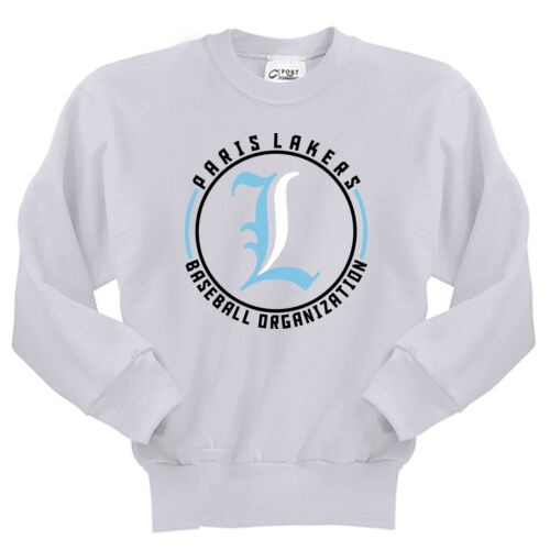 Lakers Baseball Blue - Black Front Design LB4 on a Port & Company® - Youth Core Fleece Crewneck Swea Thumbnail