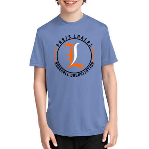 Lakers Baseball Orange - Black Front Design LB4 on a Port & Company® - Youth Performance Tee Thumbnail