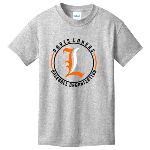 Lakers Baseball Orange - Black Front Design LB4 on a Port & Company® - Youth Core Cotton Tee Thumbnail