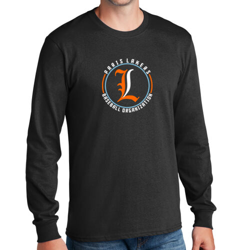 Lakers Baseball Orange - White Front Design LB4 on a Port & Company® - Long Sleeve Core Cotton Tee Thumbnail
