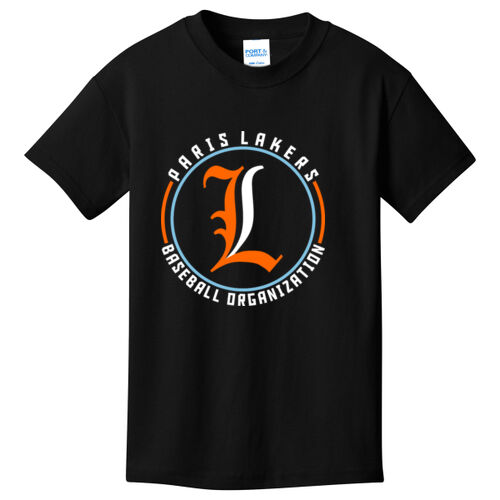 Lakers Baseball Orange - White Front Design LB4 on a Port & Company® - Youth Core Cotton Tee Thumbnail