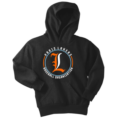 Lakers Baseball Orange - White Front Design LB4 on a Port & Company® - Youth Core Fleece Pullover Hooded Sweatshirt Thumbnail