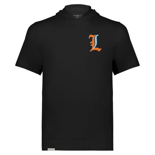 Paris Lakers Orange - Blue Left Chest Design L1 on a Augusta Sportswear® - Youth Ventura Soft Knit Short Sleeve Hoodie Thumbnail