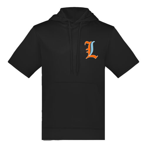 Paris Lakers Orange - Blue Left Chest Design L1 on a Augusta Sportswear® - Wicking Fleece Short Sleeve Hoodie Thumbnail