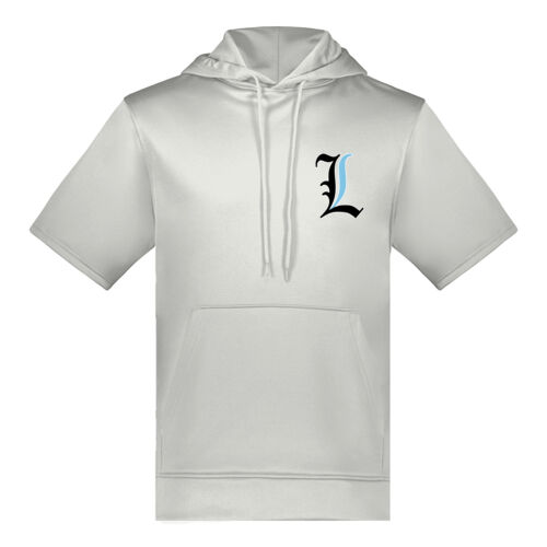 Paris Lakers Black - Blue Left Chest Design L1 on a Augusta Sportswear® - Wicking Fleece Short Sleeve Hoodie Thumbnail